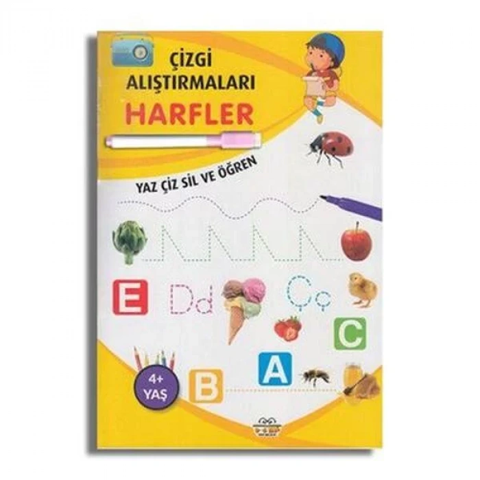 HARFLER ÇİZGİ ALIŞTIRMALARI YAZ SİL - 0-6 YAŞ