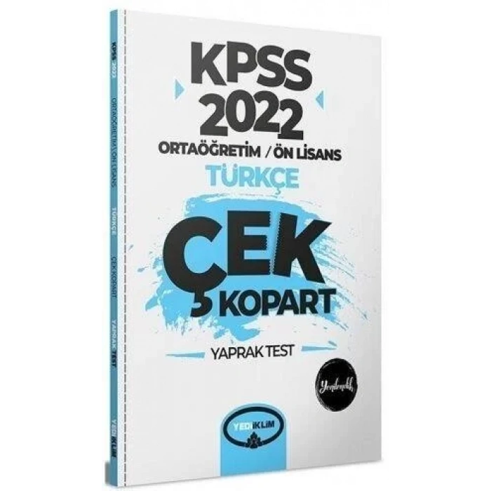KPSS 2022 Ön Lisans GK Türkçe YAPRAK TEST YEDİİKLİM