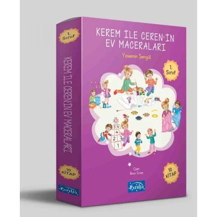 PARILTI KEREM İLE CERENİN EV MACERALARI 1.SINIF (10 KİTAP)