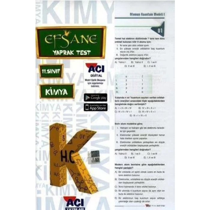 AÇI 11.SINIF KİMYA YAPRAK TEST