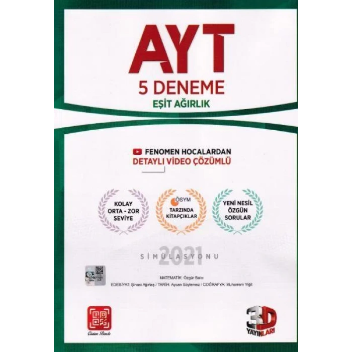3D AYT EŞİTAĞIRLIK 5 DENEME