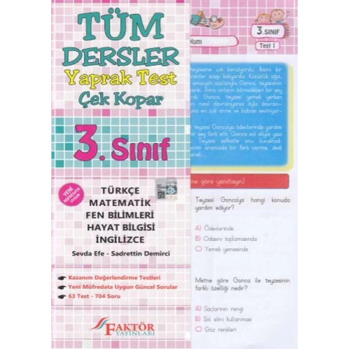 FAKTÖR 3.SINIF TÜM DERSLER YAPRAK TEST