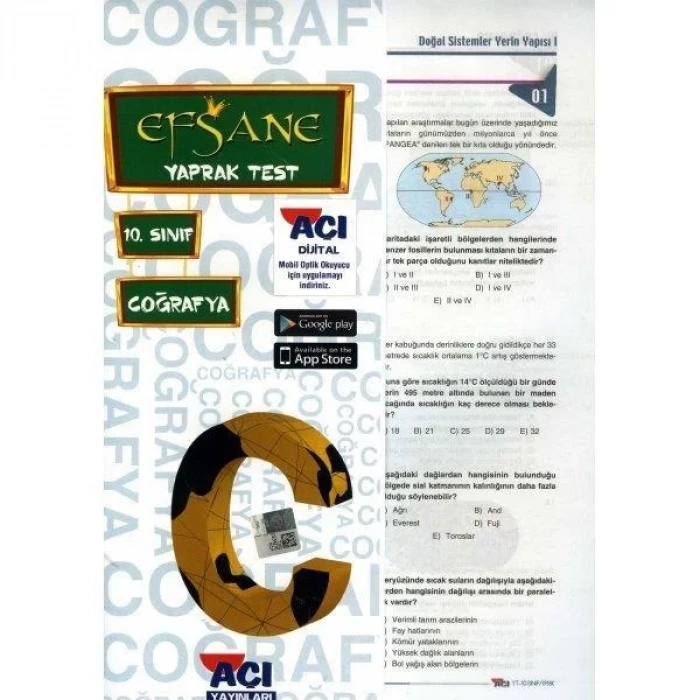AÇI 10.SINIF COĞRAFYA YAPRAK TEST
