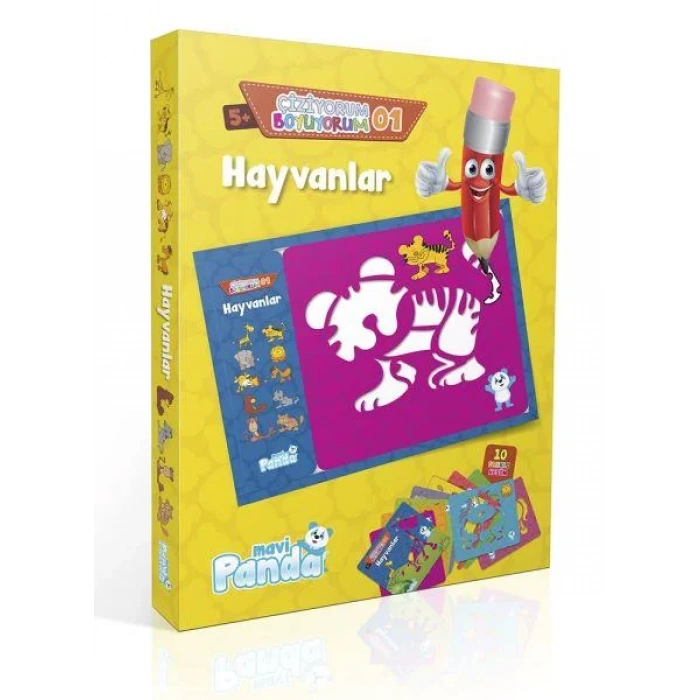 ÇİZİYORUM BOYUYORUM 1 HAYVANLAR - MAVİ PANDA