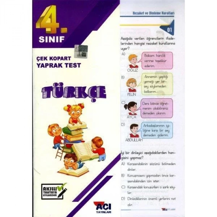 AÇI 4.SINIF TÜRKÇE YAPRAK TEST