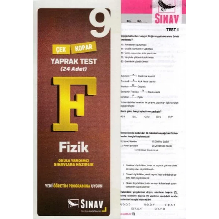 SINAV 9.SINIF FİZİK YAPRAK TEST