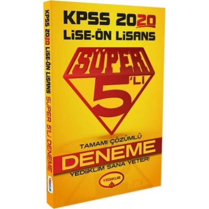 YEDİİKLİM KPSS LİSE ÖN LİSANS SÜPER 5Lİ DENEME