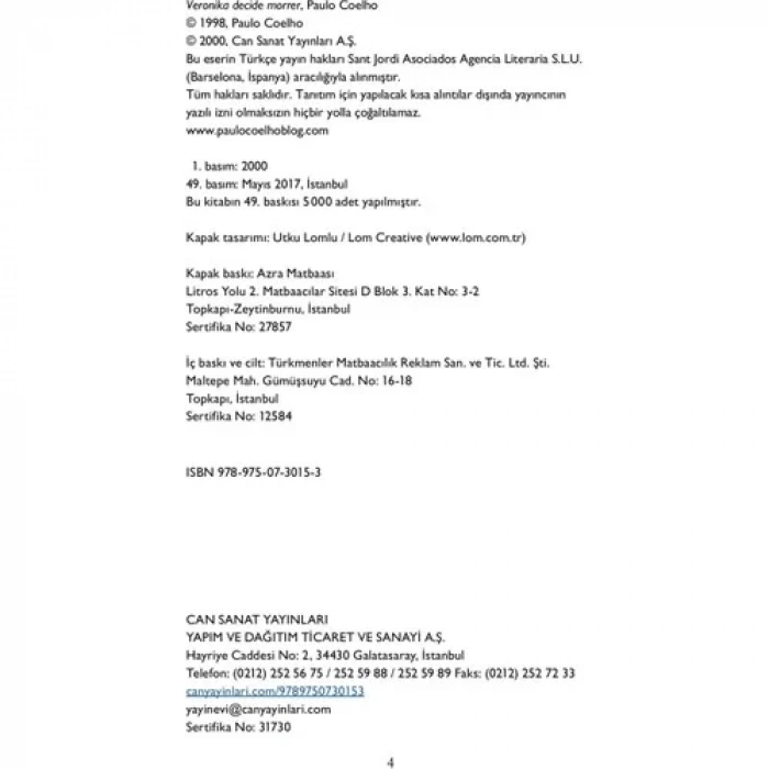 VERONİKA ÖLMEK İSTİYOR - CAN