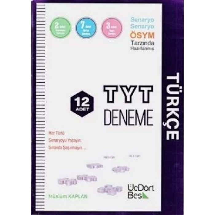 ÜÇDÖRTBEŞ TYT TÜRKÇE 12 DENEME