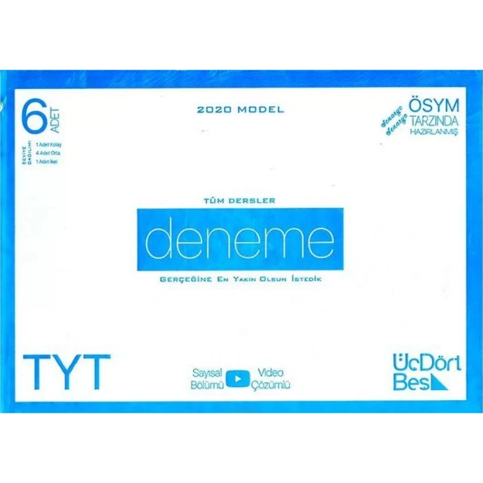 ÜÇDÖRTBEŞ TYT 6 DENEME GENEL 2021 YENİ
