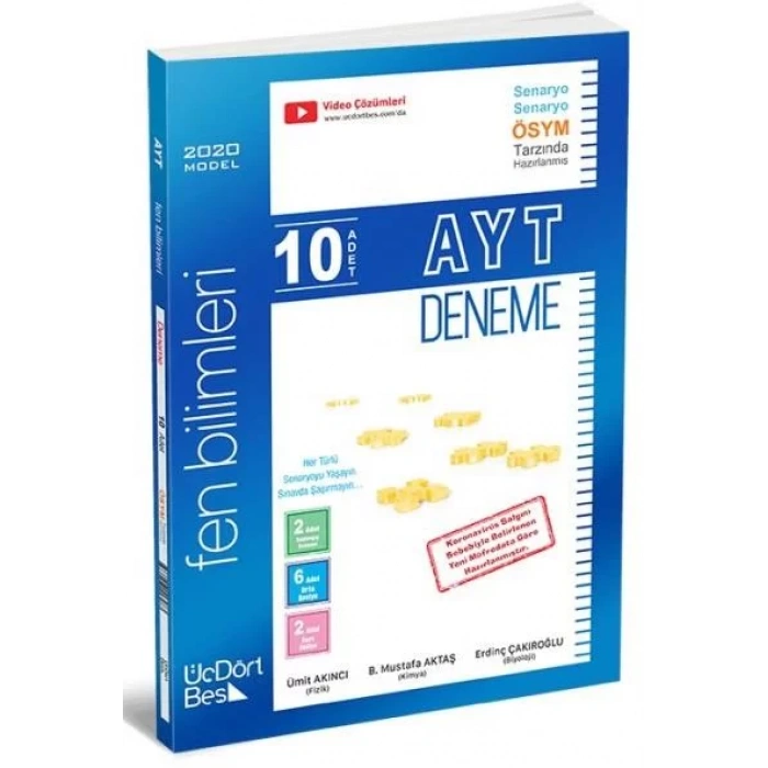 ÜÇDÖRTBEŞ AYT FEN BİLİMLERİ 10 DENEME