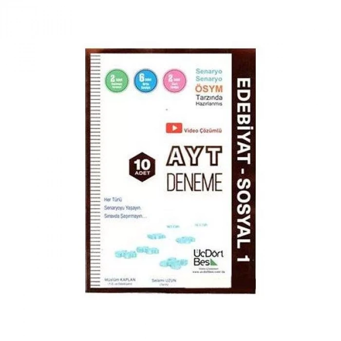 ÜÇDÖRTBEŞ AYT EDEBİYAT SOSYAL 10 DENEME