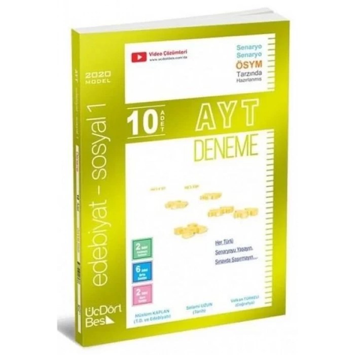 ÜÇDÖRTBEŞ AYT EDEBİYAT SOSYAL 10 DENEME
