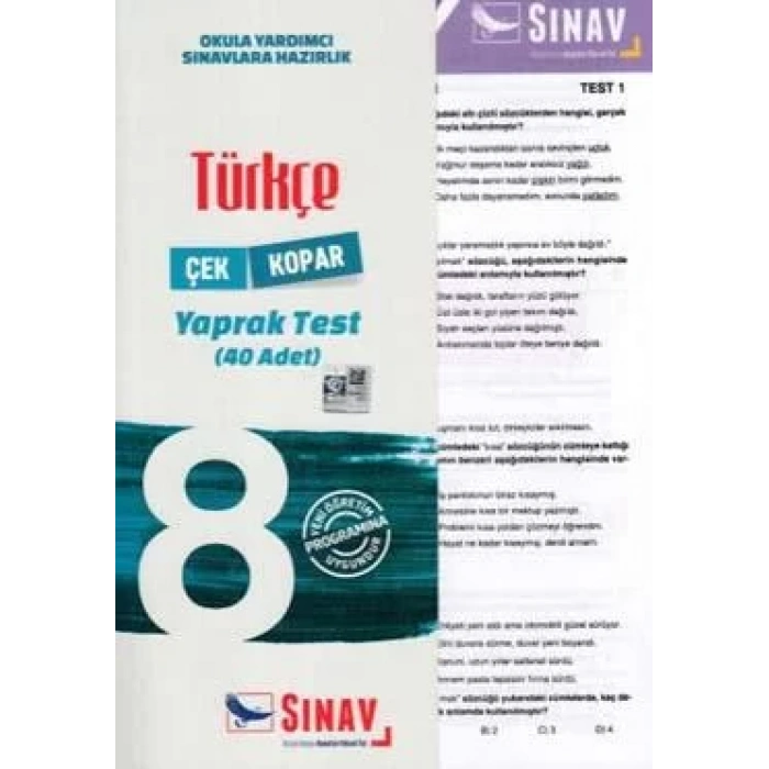 SINAV 8.SINIF TÜRKÇE YAPRAK TEST