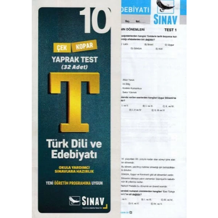 SINAV 10.SINIF TÜRK DİLİ EDEBİYATI YAPRAK TEST