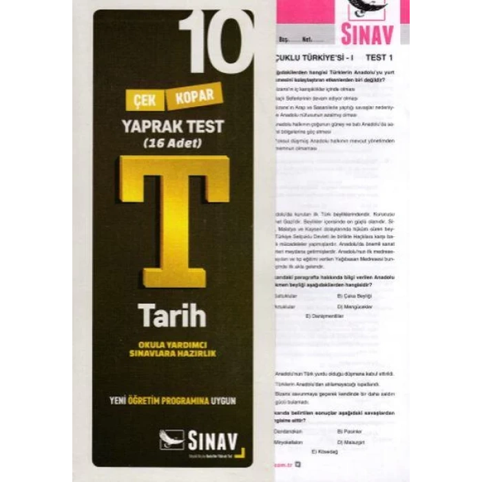 SINAV 10.SINIF TARİH YAPRAK TEST