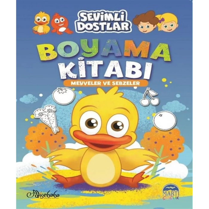 SEVİMLİ DOSTLAR BOYAMA KİTABI MEYVELER SEBZELER