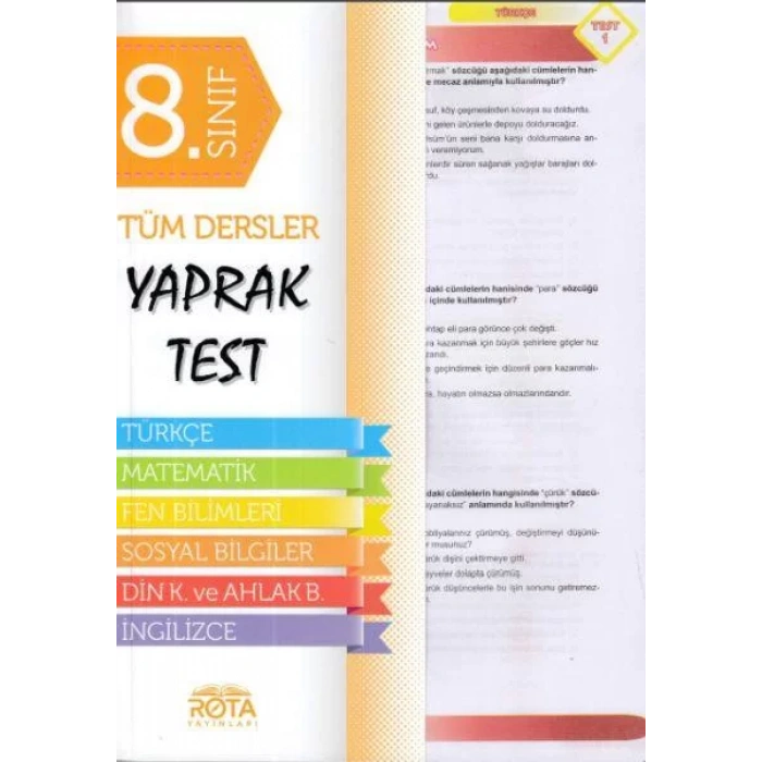 ROTA 8.SINIF TÜM DERSLER YAPRAK TEST