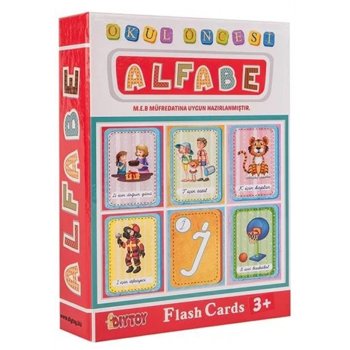 OKUL ÖNCESİ ALFABE 3+ FLASH KART - DIYTOY