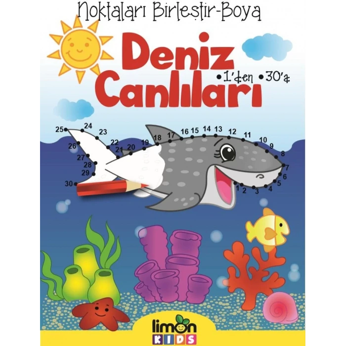 NOKTALARI BİRLEŞTİR BOYA DENİZ CANLILARI - LİMON K