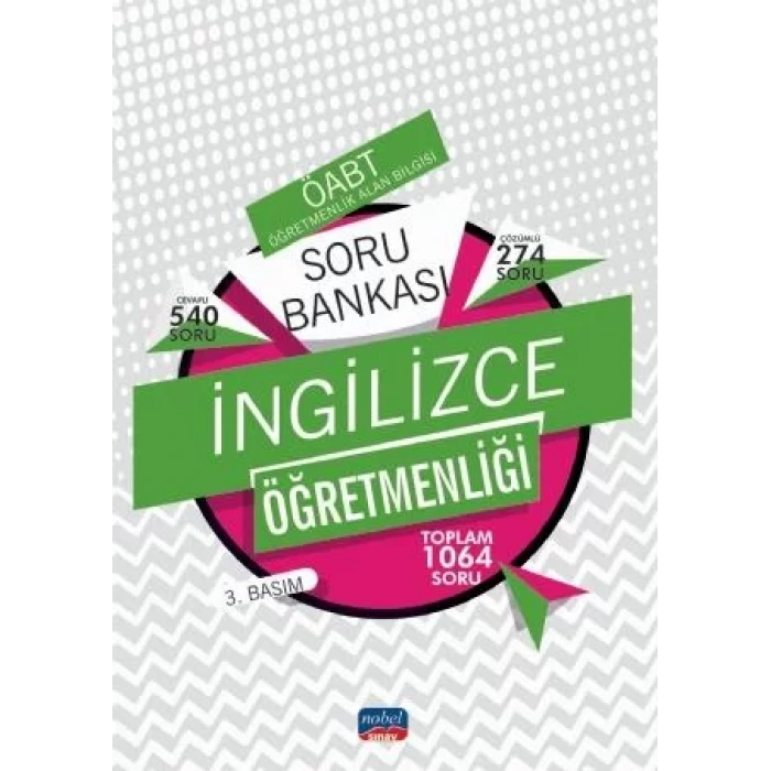 NOBEL İNGİLİZCE ÖĞRETMENLİĞİ SORU BANKASI