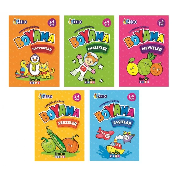 LİMON KİDS İNCE BOYAMA ( 5 KİTAP )