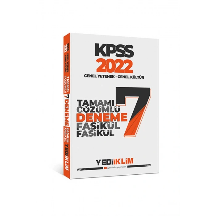 KPSS 2022 GY-GK Tamamı Çözümlü 7 Fasikül Deneme YEDİİKLİM