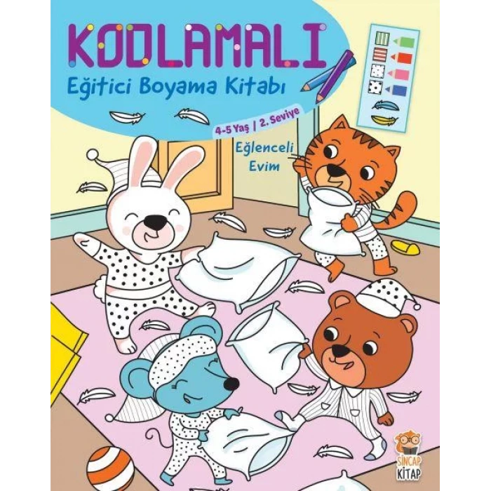 KODLAMALI EĞİTİCİ BOYAMA KİTABI EĞLENCELİ EVİM