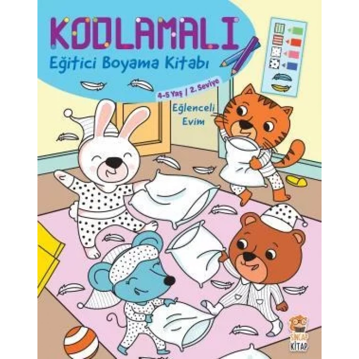 KODLAMALI EĞİTİCİ BOYAMA KİTABI EĞLENCELİ EVİM