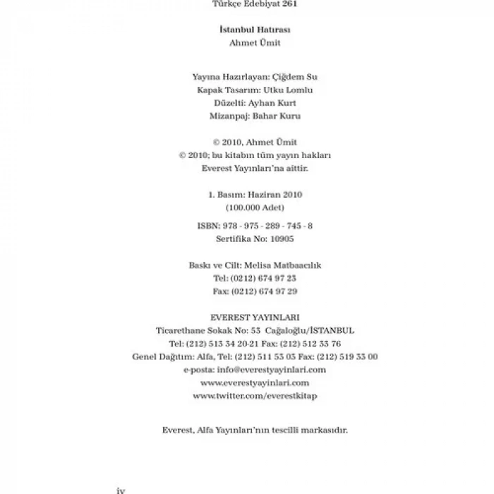 İSTANBUL HATIRASI - EVEREST