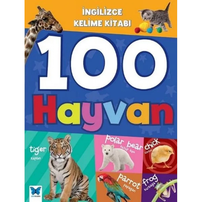 İNGİLİZCE KELİME KİTABI 100 HAYVAN - MAVİ KELEBEK