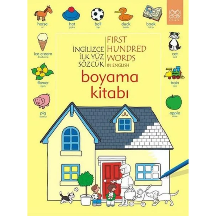 İNGİLİZCE İLK 100 SÖZCÜK BOYAMA - 1001 ÇİÇEK