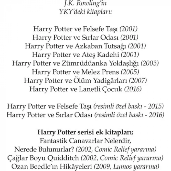 HARRY POTTER VE AZKABAN TUTSAĞI 3 - YKY