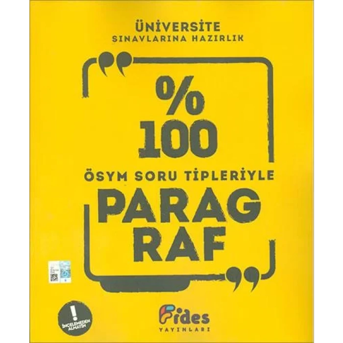 FİDES YÜZDEYÜZ PARAGRAF ÖSYM SORU TİPLERİYLE