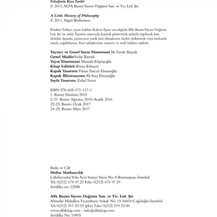 FELSEFENİN KISA TARİHİ - ALFA