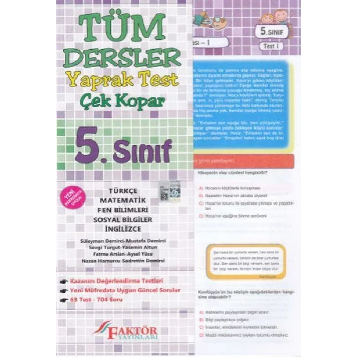 FAKTÖR 5.SINIF TÜM DERSLER YAPRAK TEST