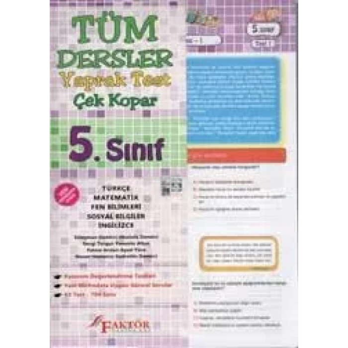 FAKTÖR 5.SINIF TÜM DERSLER YAPRAK TEST