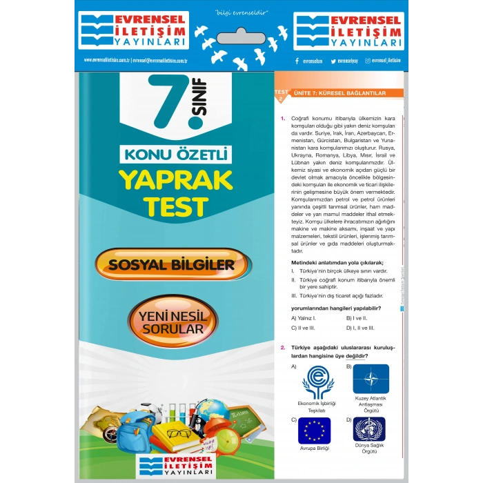 EVRENSEL 7. SINIF SOSYAL BİLİMLER YAPRAK TEST