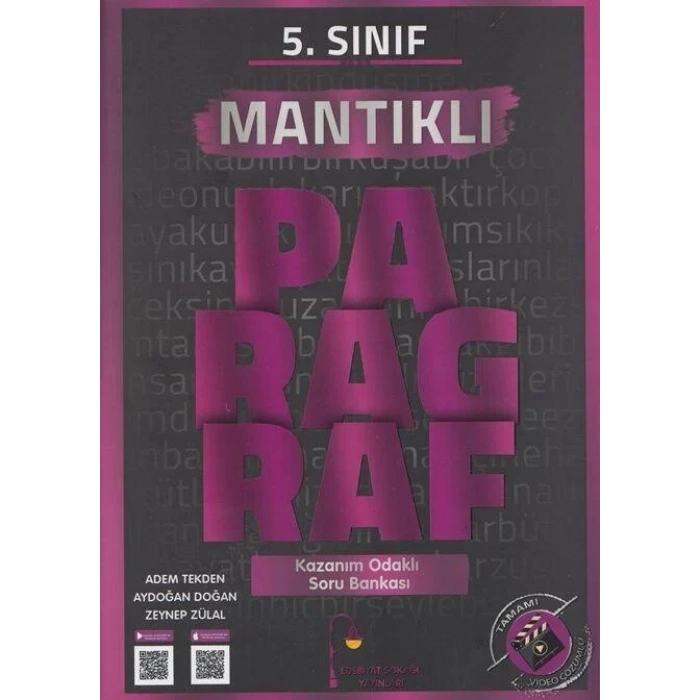 EDEBİYAT SOKAĞI 5.SINIF MANTIKLI PARAGRAF SORU BANKASI