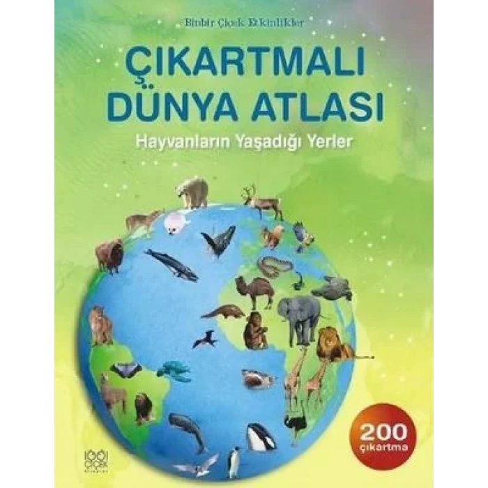 ÇIKARTMALI DÜNYA ATLASI  - 1001 ÇİÇEK
