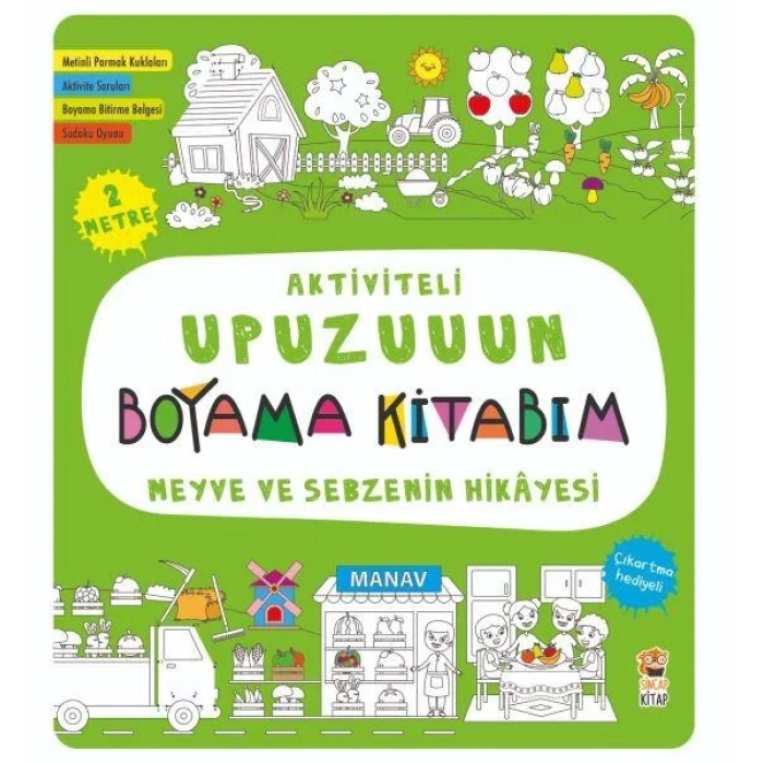 AKTİVİTELİ UPUZUN BOYAMA KİTABIM MEYVE VE SEBZE