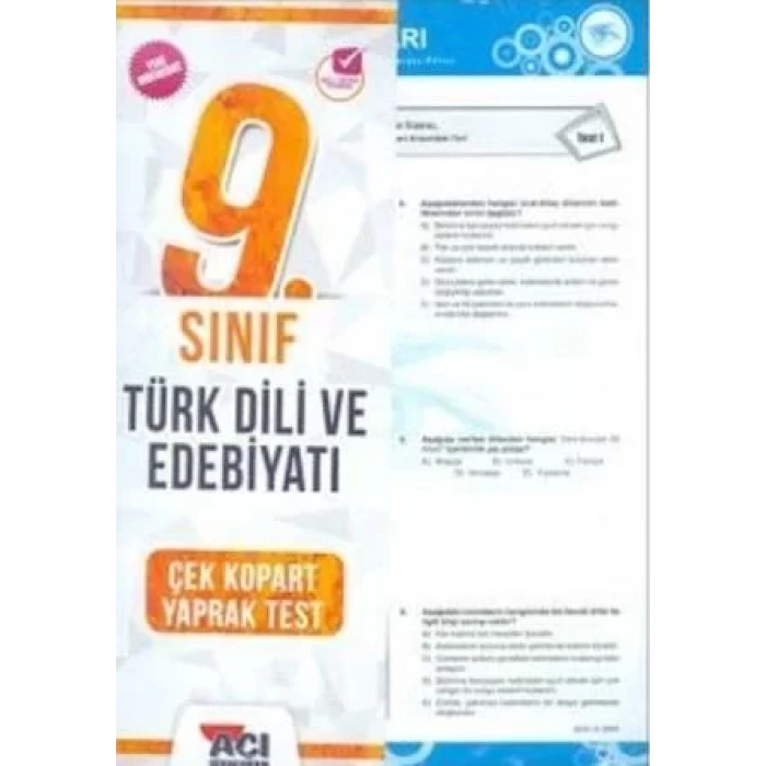 AÇI 9.SINIF TÜRK DİLİ EDEBİYATI YAPRAK TEST