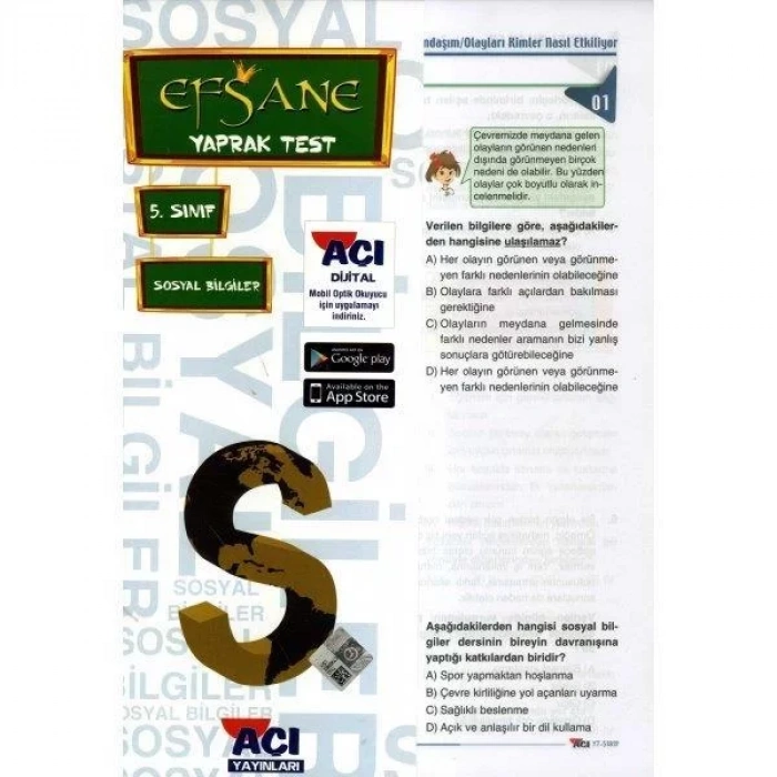 AÇI 5.SINIF SOSYAL BİLGİLER YAPRAK TEST