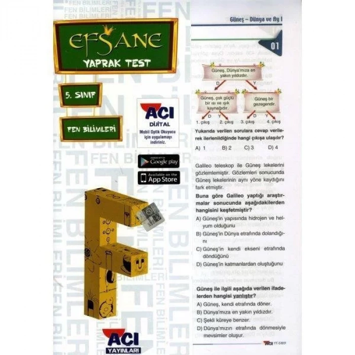 AÇI 5.SINIF FEN BİLİMLERİ YAPRAK TEST