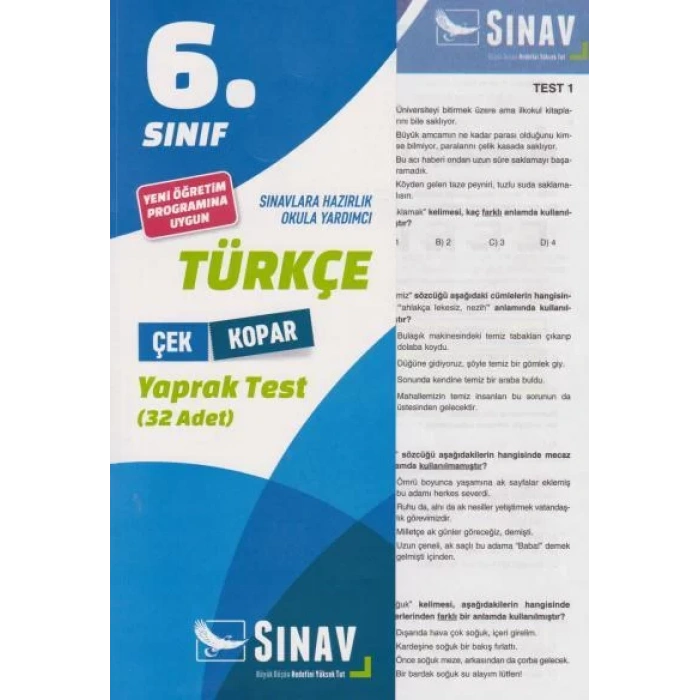 SINAV 6.SINIF TÜRKÇE YAPRAK TEST