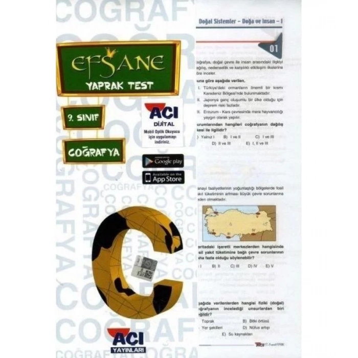 AÇI 9.SINIF COĞRAFYA YAPRAK TEST