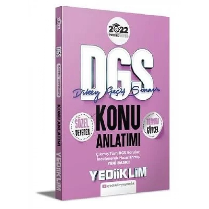 DGS 2022 Prestij Serisi Sözel Yetenek Konu Anlatım YEDİİKLİM