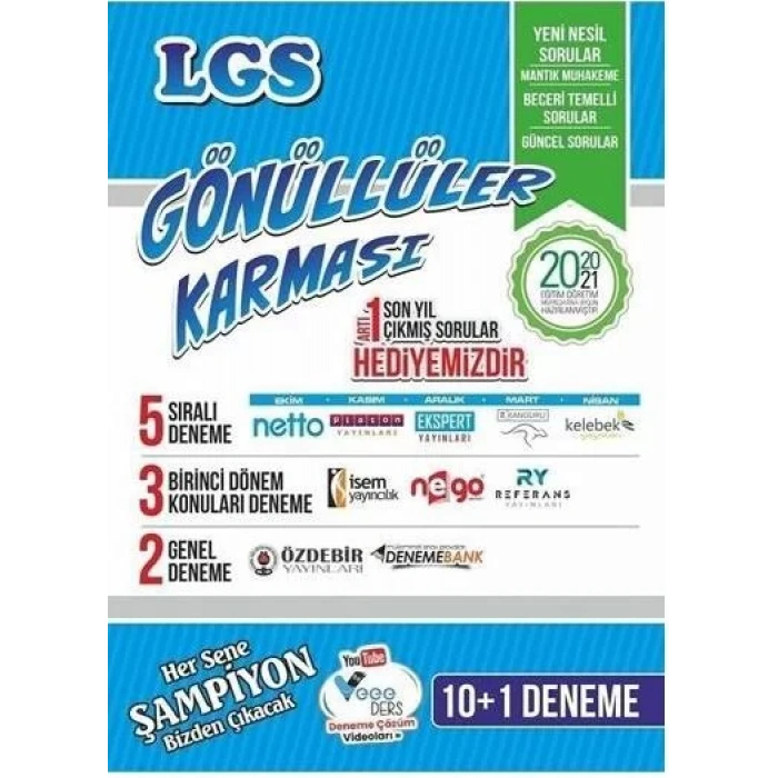 8.Sınıf LGS Gönüllüler Karması 10+1 Deneme- 2021