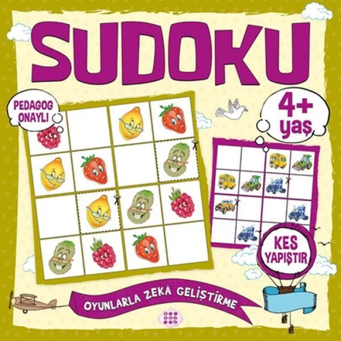 ÇOCUKLAR İÇİN SUDOKU - KES YAPIŞTIR - 4+ YAŞ - DOKUZ YAYINLARI