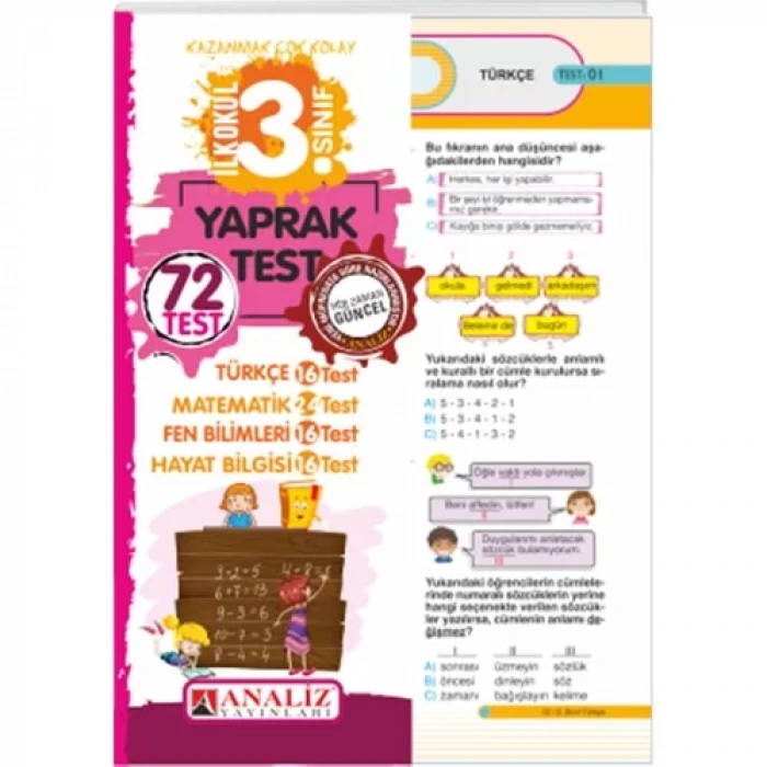 ANALİZ 3.SINIF TÜM DERSLER YAPRAK TEST